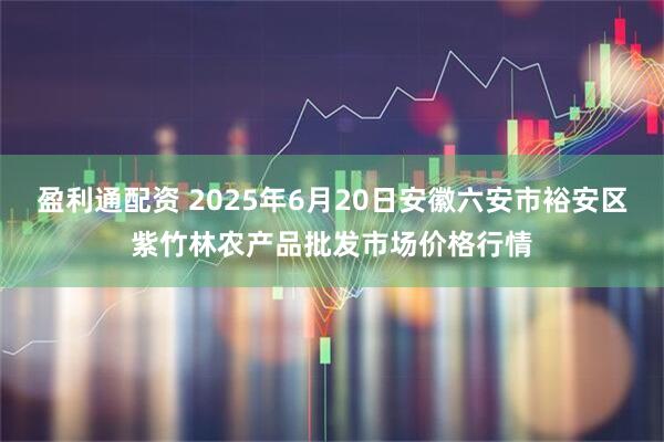 盈利通配资 2025年6月20日安徽六安市裕安区紫竹林农产品批发市场价格行情