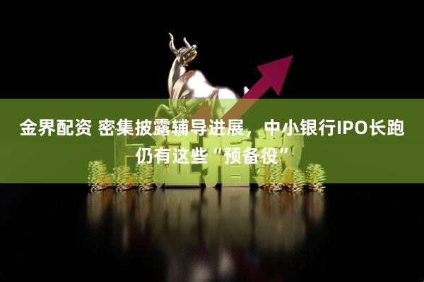 金界配资 密集披露辅导进展，中小银行IPO长跑仍有这些“预备役”